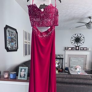 Jovani red dress size 10 two piece